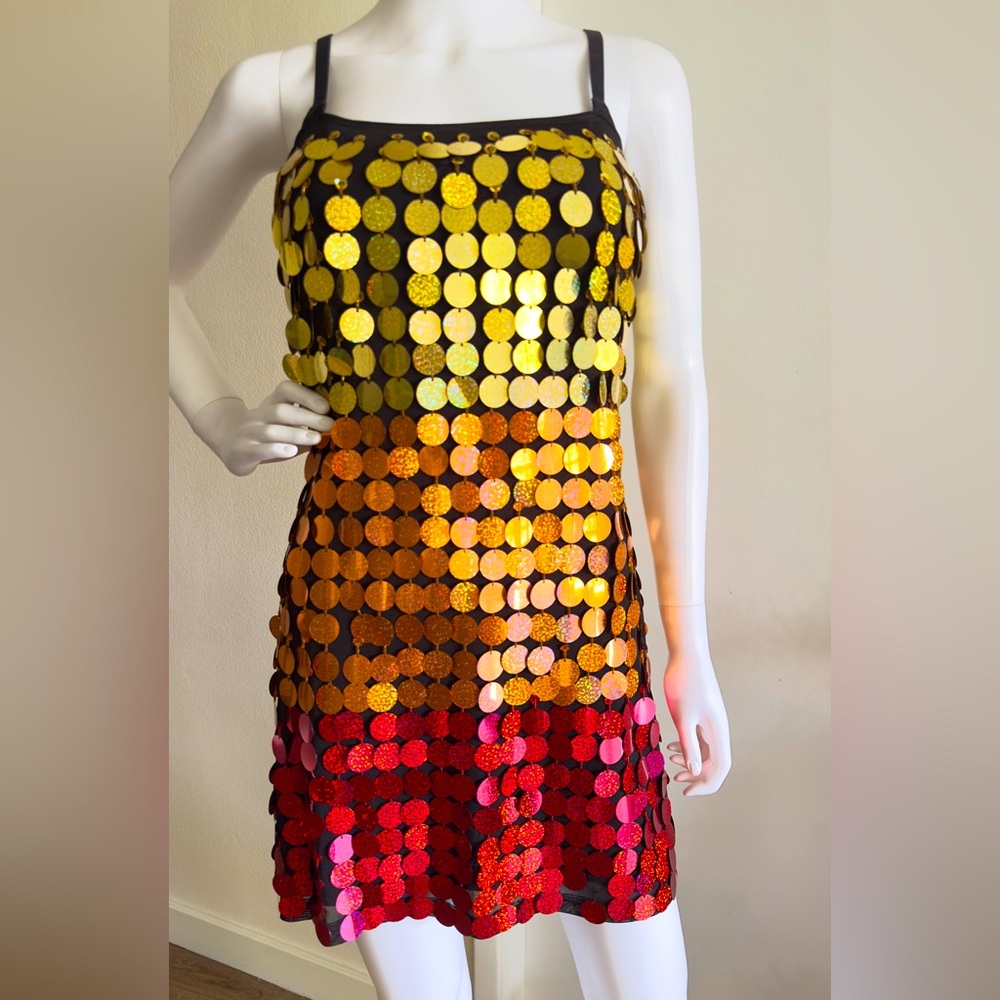 Latin Dance Salsa Ballroom Sequins Competition Dress Custom Made, S (4/6)